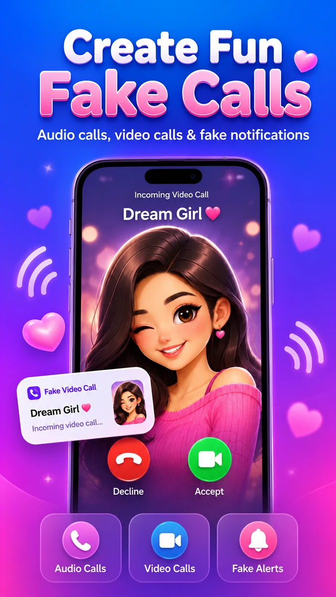 Create fun fake audio and video calls