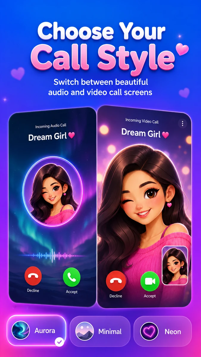 Choose an audio or video call-screen style